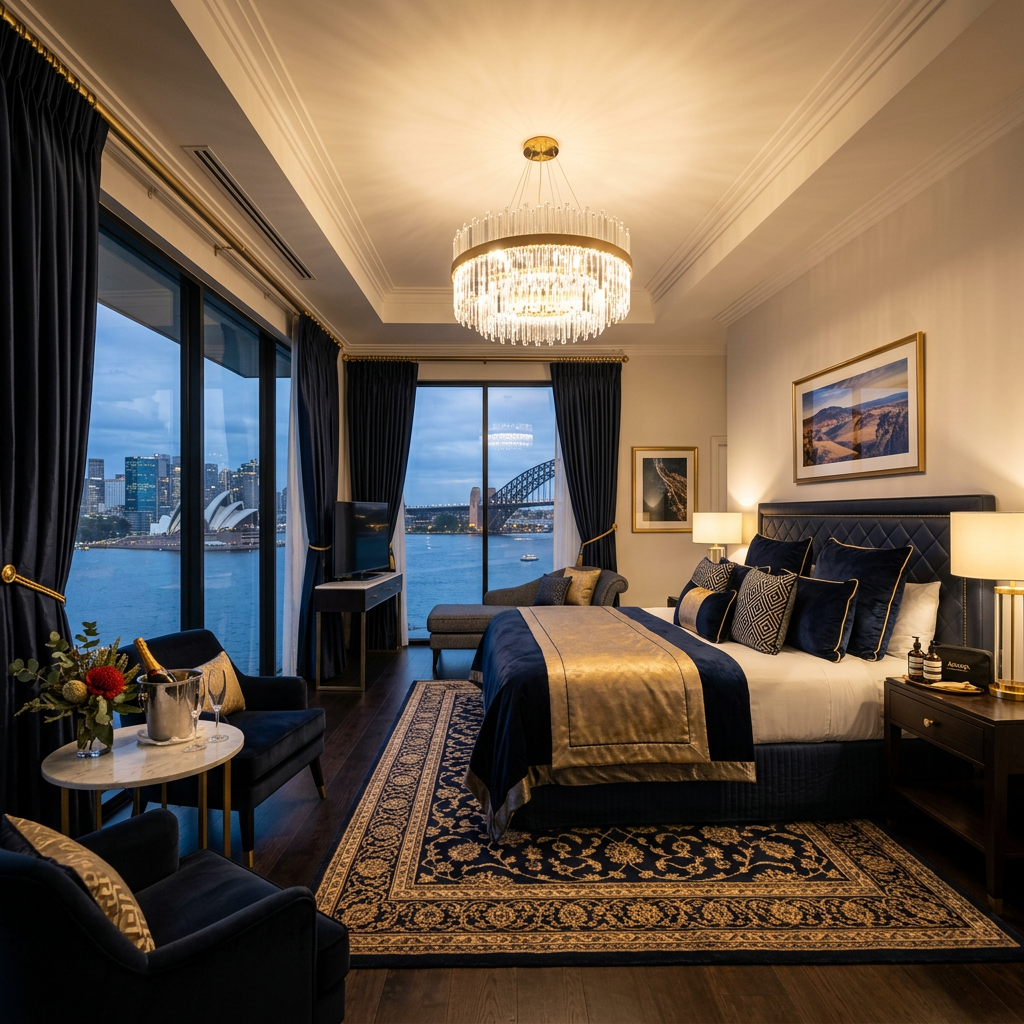 Luxurious suite interior at an Australian resort hotel